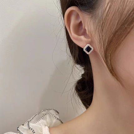 Geometric Pearl square Earrings - FASHION SHEGOODS LLC