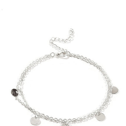 Disc Charm Layered Anklets Bracelet Beach Foot Jewelry