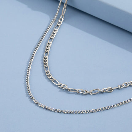 Multi Double 2 Layers Simple Chain Necklace - FASHION SHEGOODS LLC