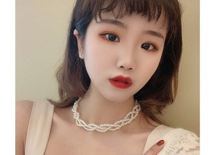 Vintage Layered Pearl Choker Necklace Double Strand Pearl Necklace