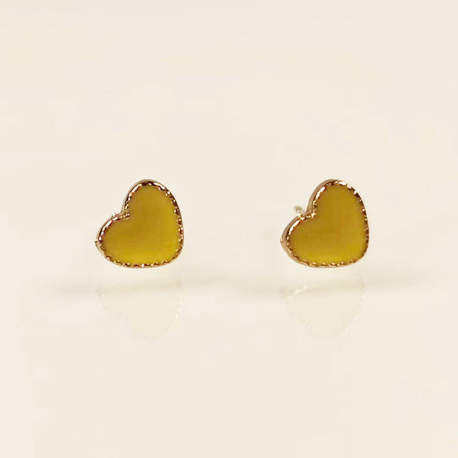 Red Heart Stud Earrings for Women
