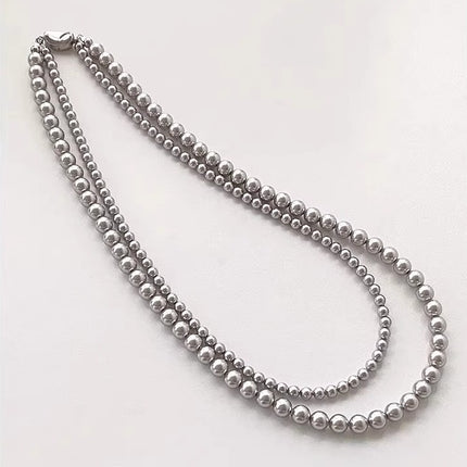 Layered Imitation Pearl Beaded Necklaces - FASHION SHEGOODS LLC