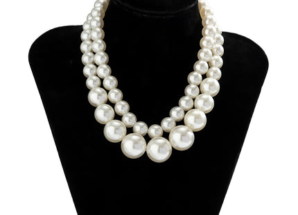 New Fashion Necklace Double-layer Pearl Choker Necklace Pearl Beaded Necklace
