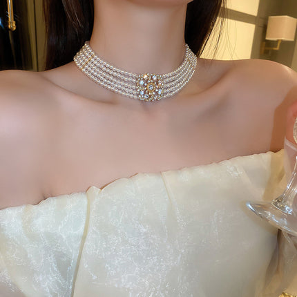 Multi Layer Pearl Beaded Necklaces Healing Crystal Jewelry Necklace - FASHION SHEGOODS LLC