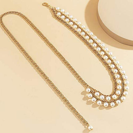 Women Pearl Waist Chain Women Sexy Gold Body Jewelry