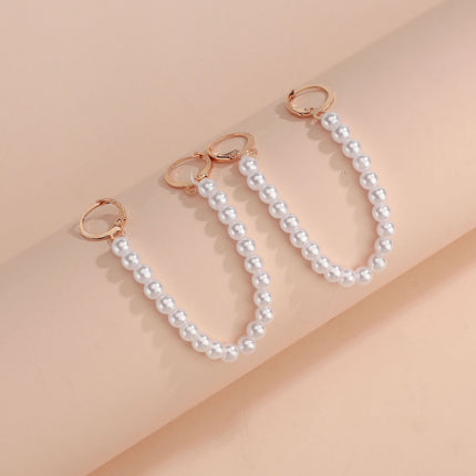 Vintage Large Round Bead Hoop Earrings