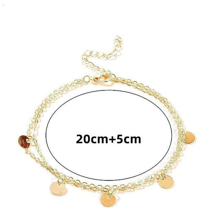 Disc Charm Layered Anklets Bracelet Beach Foot Jewelry