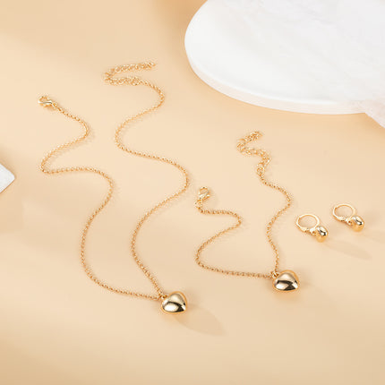 Heart Earrings Necklaces Jewelry Set - FASHION SHEGOODS LLC