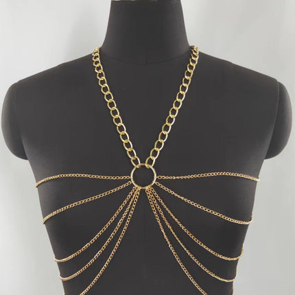 Sexy Beach Bikini Thin Belly Chain Simple Geometric Exaggerated Fringe Waist Chain