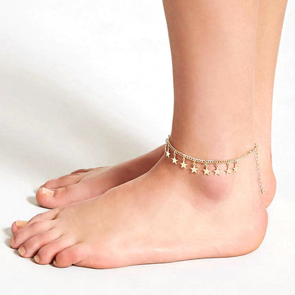 Star Pendants Tassel Anklets Chain