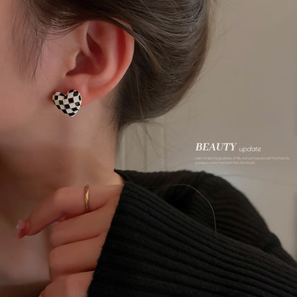 Geometric Love Heart Stud Earrings - FASHION SHEGOODS LLC