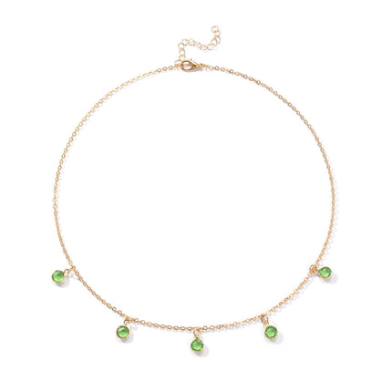 Crystal Stone Charm Necklace