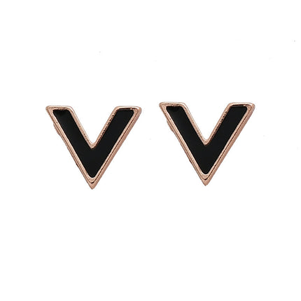 Initial Letter V Stud Earrings - FASHION SHEGOODS LLC