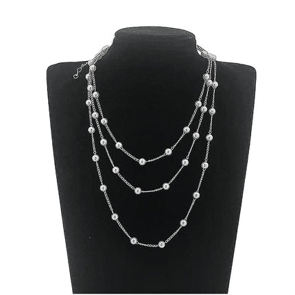 Beaded Collar Chain Retro Pearl Multi Layer Necklace