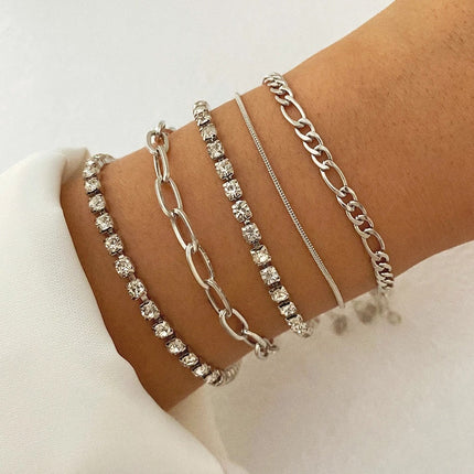 Women Tennis Chain Bracelet Set