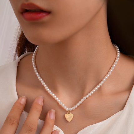 Love Pendant Pearl Necklace - FASHION SHEGOODS LLC