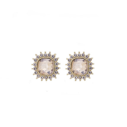 Geometric Square Rhinestone Earring - FASHION SHEGOODS LLC
