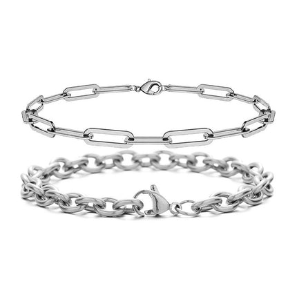 Paper Clip Chain Bracelet Set