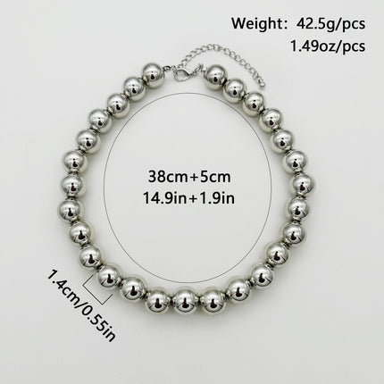 Chunky Heart Shape Exaggerated Big Beads Choker Necklace