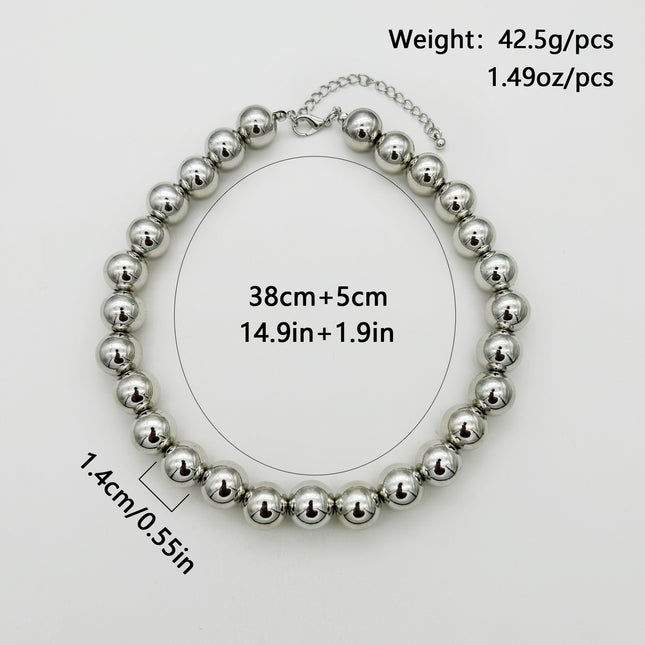 Chunky Heart Shape Exaggerated Big Beads Choker Necklace