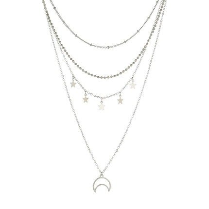 Star Moon Multilayer Necklace Clavicle Chain