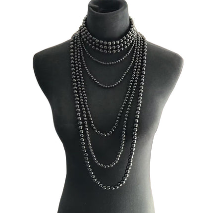 Multiple Long Beaded Vintage Collar Jewelry Imitation Pearl Baroque Style Necklace - FASHION SHEGOODS LLC