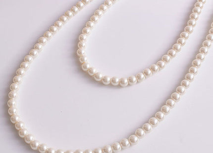 Multi Strand Glass Faux Pearl Layer Necklace for Women Girls