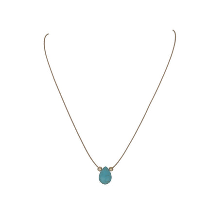Natural Stone Turquoise Pendant Necklace