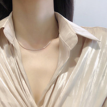 Blade Chain Plain Necklace Snake Bone Chain