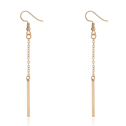 Long Chain Bar Simple Earrings