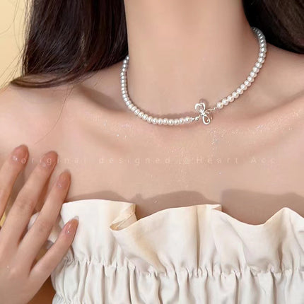 Imitation Pearl Butterfly Tassel Necklace - FASHION SHEGOODS LLC