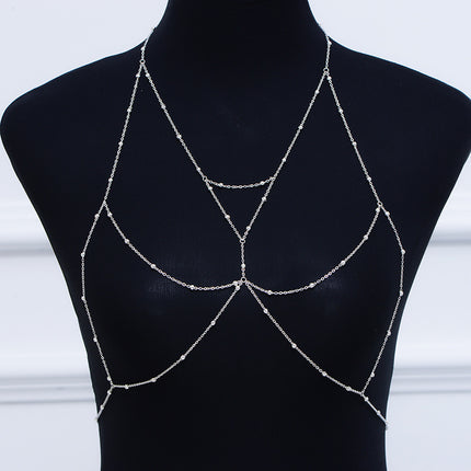 Fashion Waist Sexy Gold Silver Plated Body Chain Bra Bikini Beach Harness Chain