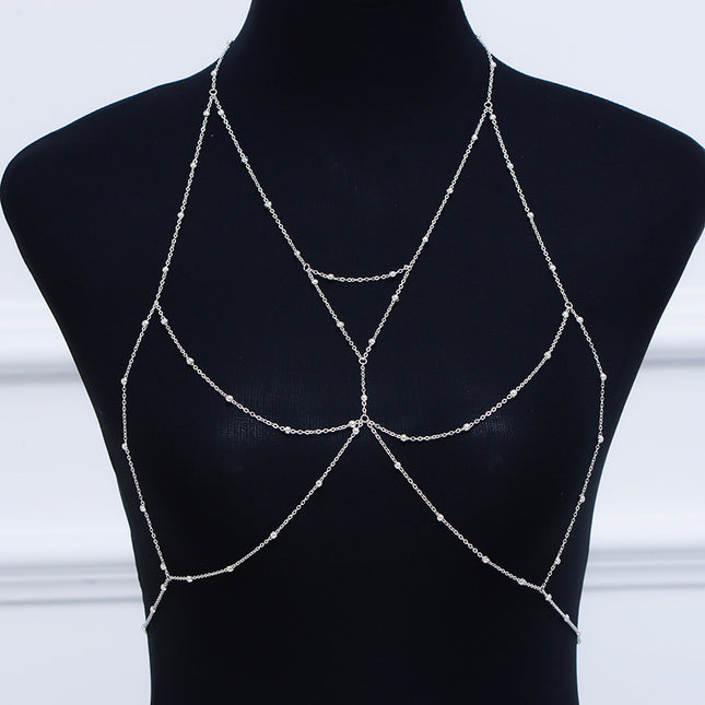 Fashion Waist Sexy Gold Silver Plated Body Chain Bra Bikini Beach Harness Chain