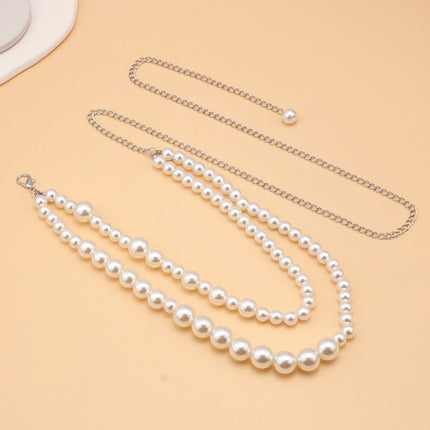 Sexy Body Chain Double-Layer Imitation Pearl Waist Chain