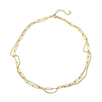 Layered Paper Clip Chain Necklaces for Women - FASHION SHEGOODS LLC