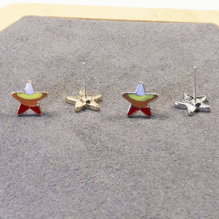 Bow star stud earrings set