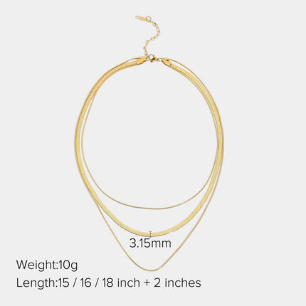 Jewelry Multi Layer Snake Chain Necklace