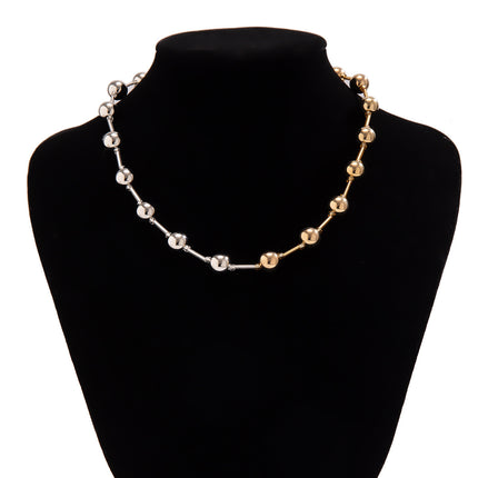 Women CCB Beads Imitation Pearl Collar Choker Necklace
