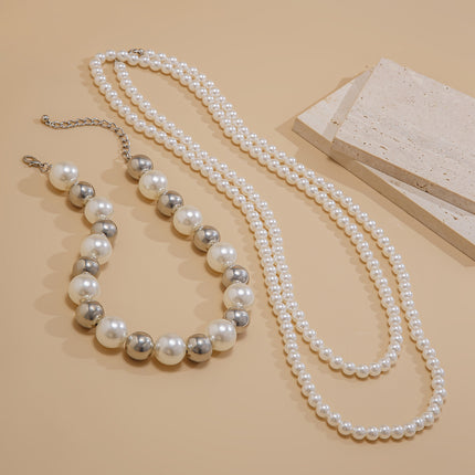 Vintage Punk Big CCB Bead Chain Necklace for Women