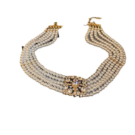 Multi Layer Pearl Beaded Necklaces Healing Crystal Jewelry Necklace - FASHION SHEGOODS LLC