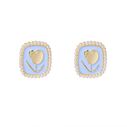 Opal Tulips Stud Earrings - FASHION SHEGOODS LLC