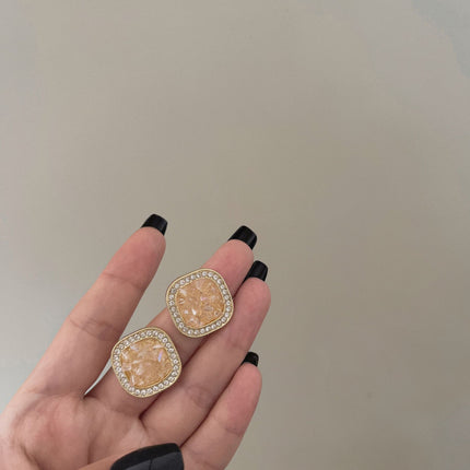 Geometric Square Crystal Studs Earrings - FASHION SHEGOODS LLC