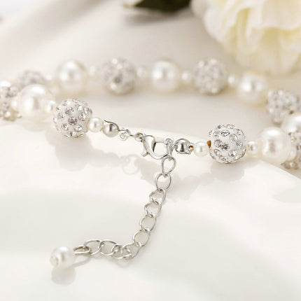 Imitation Pearl Stone Ball Bracelet