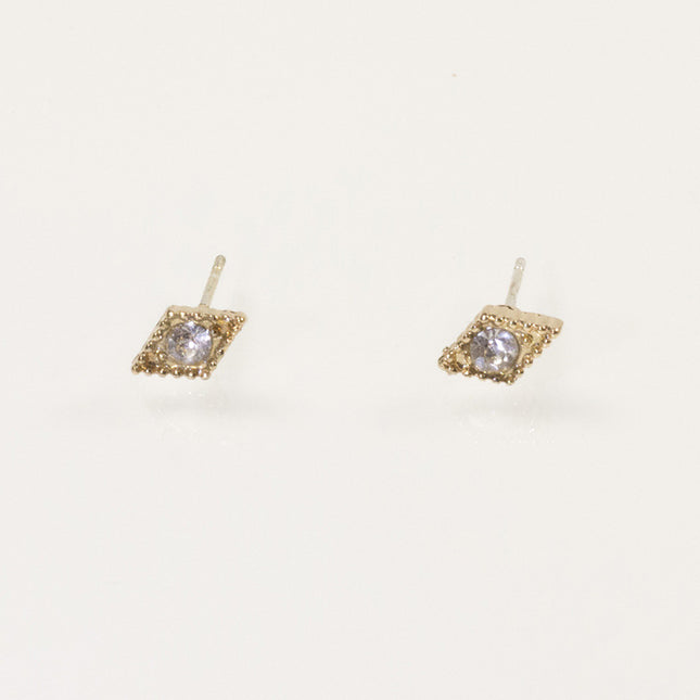 Geometric lozenge mini stud earring
