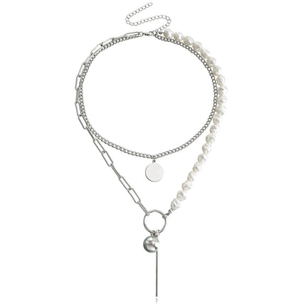 Vintage Baroque layer Chain Pearl Necklace