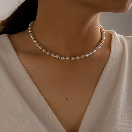 Simple Women Jewelry Gold Plated Bead Necklace Choker