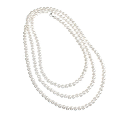 Layer Long Round Pearl Chain Pearl Necklace - FASHION SHEGOODS LLC