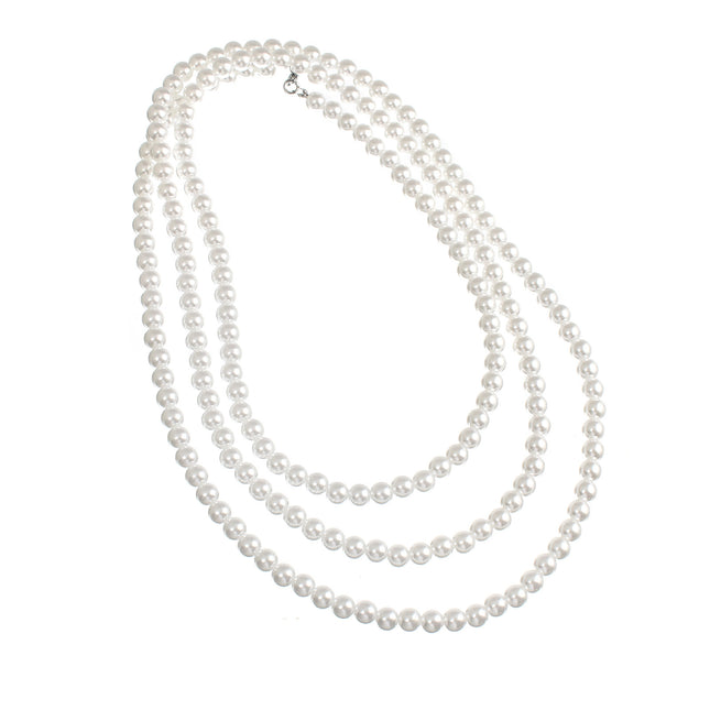 Layer Long Round Pearl Chain Pearl Necklace - FASHION SHEGOODS LLC