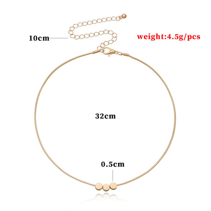 Round Disc Charms Choker Necklace