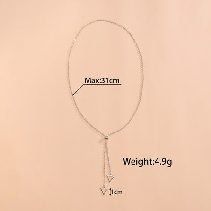 Long Chain Tassel Necklace with triangle